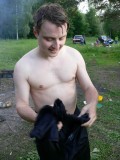 После купания в реке
